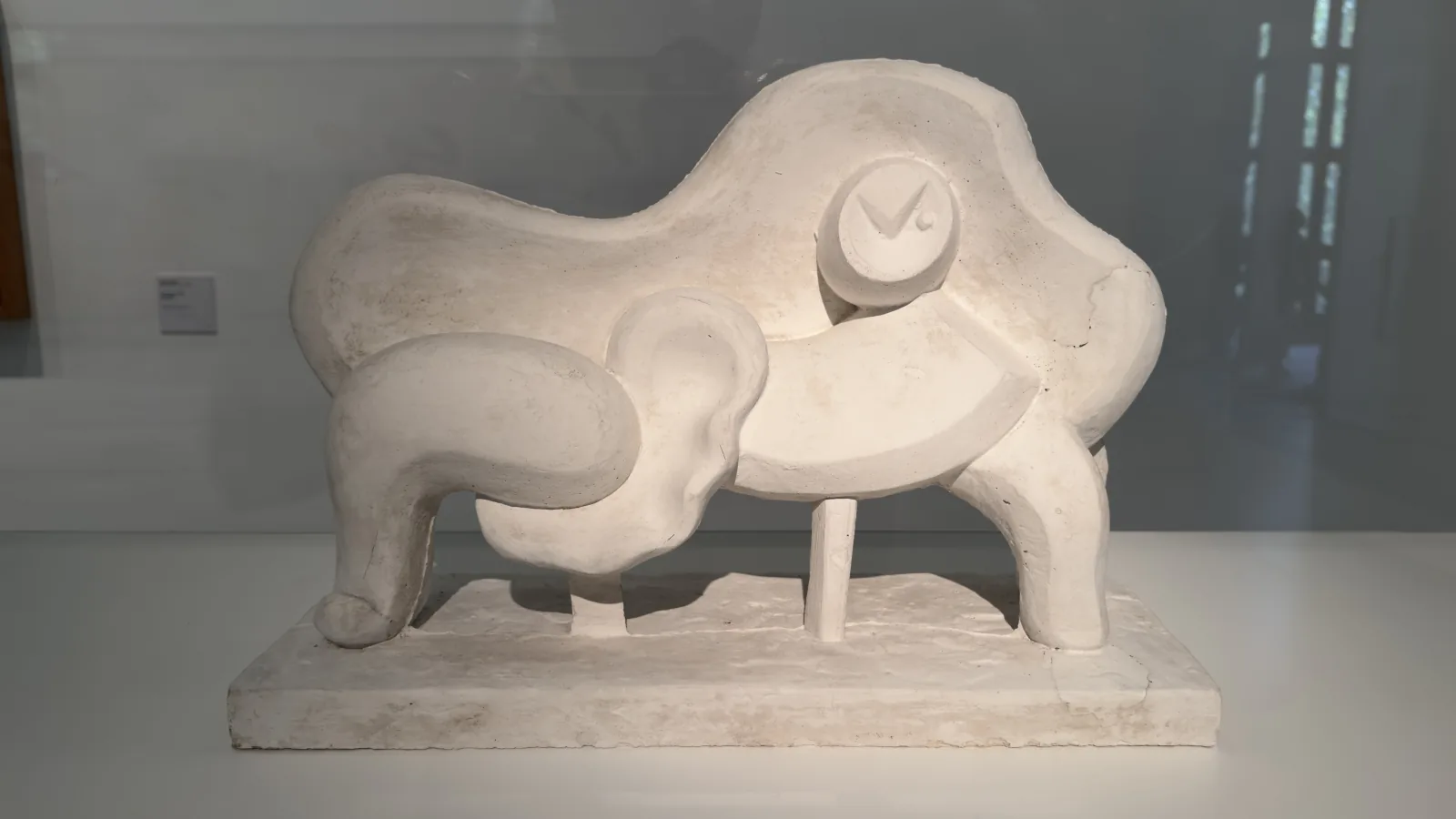 Abstract pale sculpture displayed in a gallery at the Reina Sofía Museum